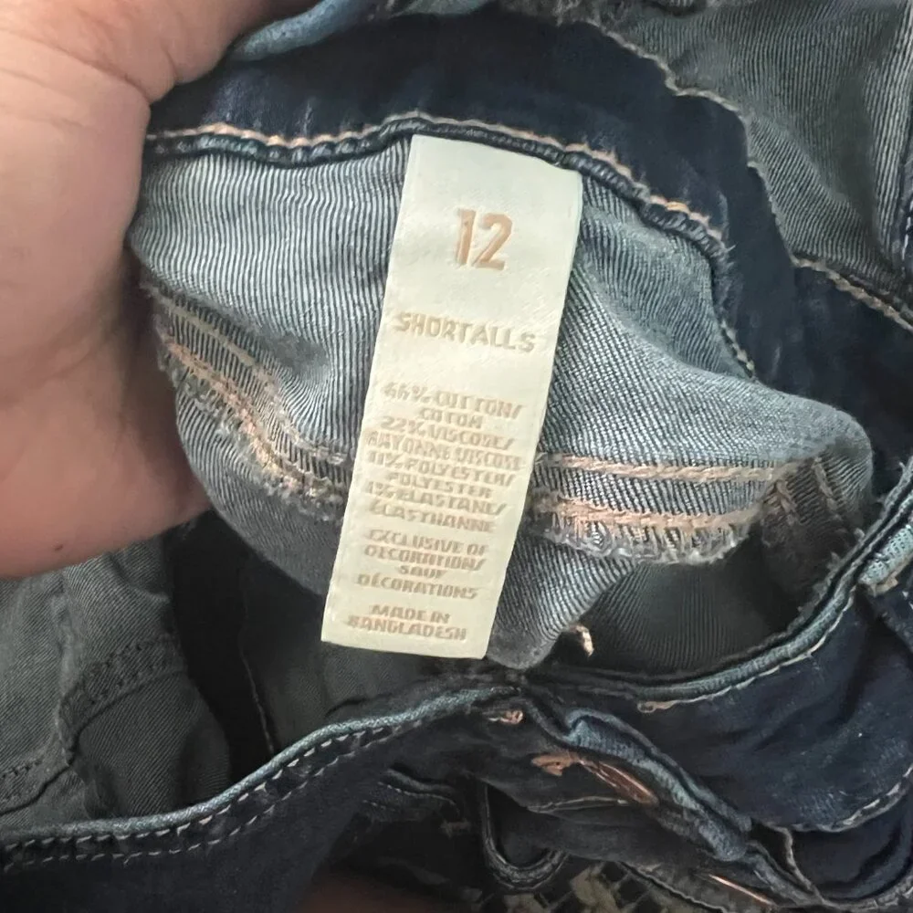 Justice Girls Size 12 Camo Jeans & Blue Overall Shorts